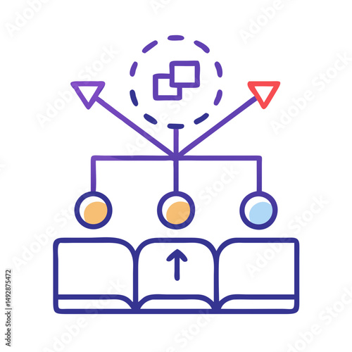 Hierarchical chart illustration with connection to data points
