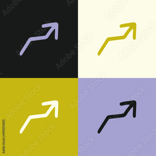 icône d'une flèche de progession en contour et couleur