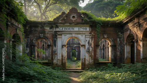 Ruins of military barrack Gebouw  at Fort Zeelandia Suriname