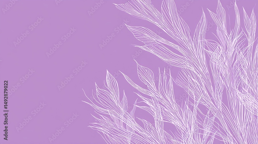 Obraz premium Purple background, suitable as a social media banner, website cover, or digital marketing material with nature, outdoor, environmental themes, in a minimalist vector art style.