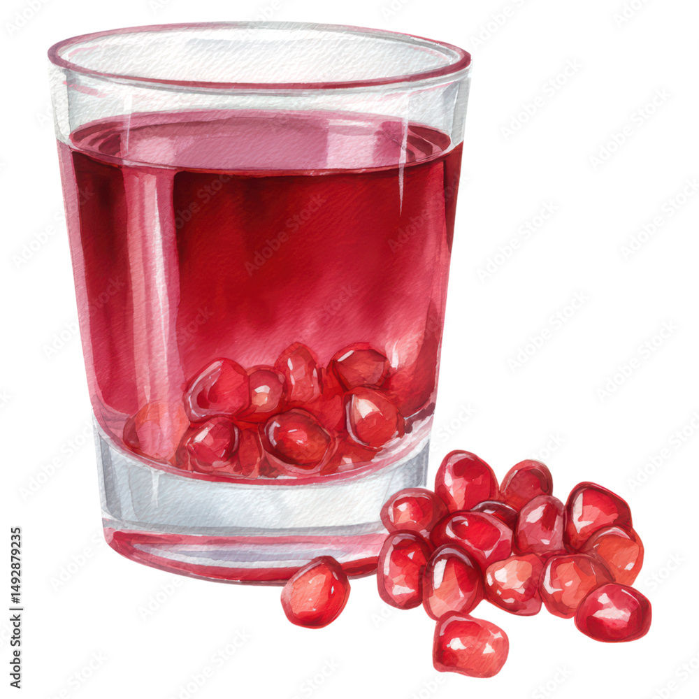 Refreshing Pomegranate Juice in a Glass with Juicy Seeds on the Table, isolated on transparent background. Refreshing Pomegranate Juice in a Glass with Juicy Seeds on the Table, isolated on transparent background.