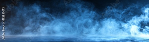 Abstract Blue Foggy Scene
