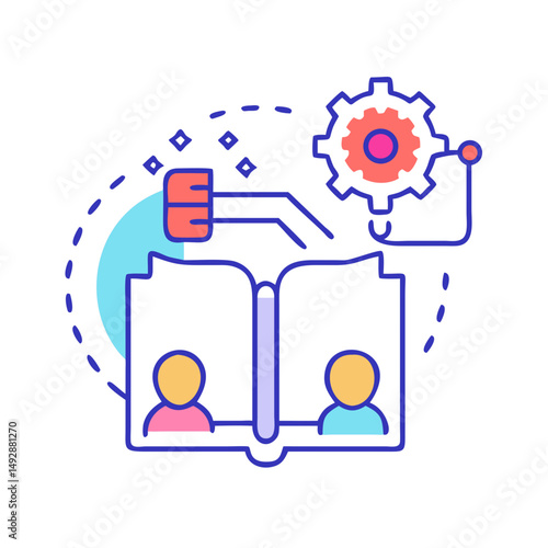 Knowledge transfer between individuals facilitated by machine learning process