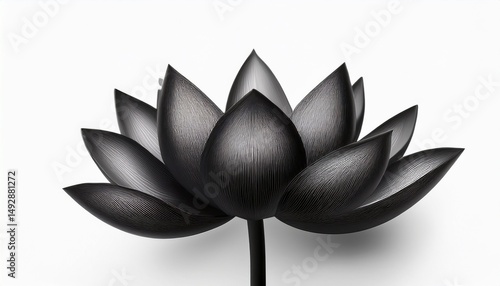 black lotus flower on white background