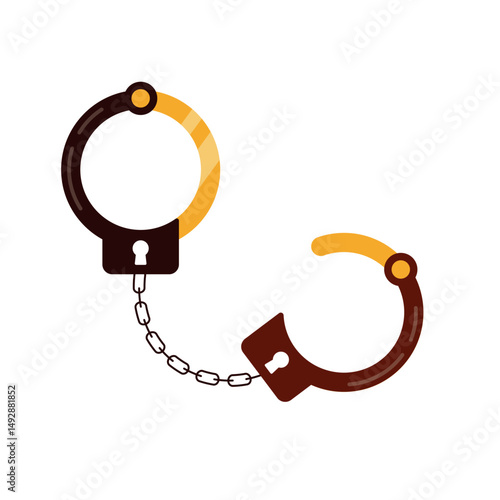 Vector icon of handcuffs representing law enforcement, arrest, and criminal justice