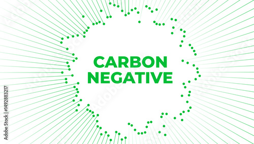 Carbon negative abstract illustration with text on white background