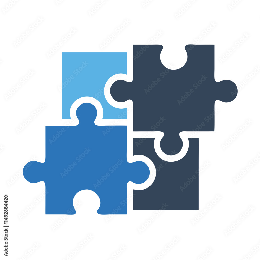 Puzzle Pieces Interlocked Symbolizing Strategy, Problem Solving, and Teamwork Puzzle Pieces Interlocked Symbolizing Strategy, Problem Solving, and Teamwork