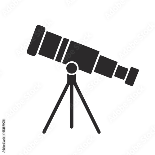 Telescope outline illustration for scientific and astronomical concepts