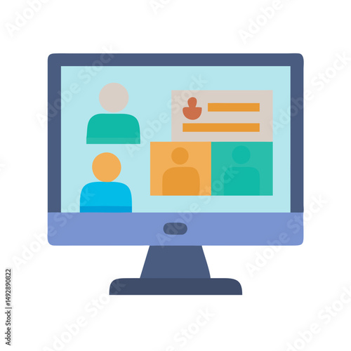 Online meeting displayed on computer screen with multiple attendees
