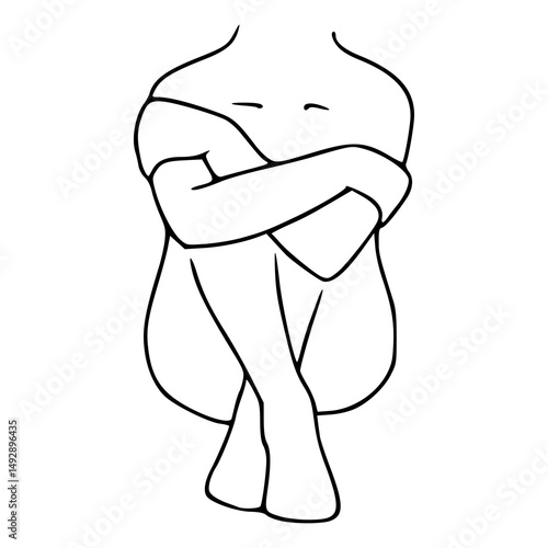 stylized female pose illustration