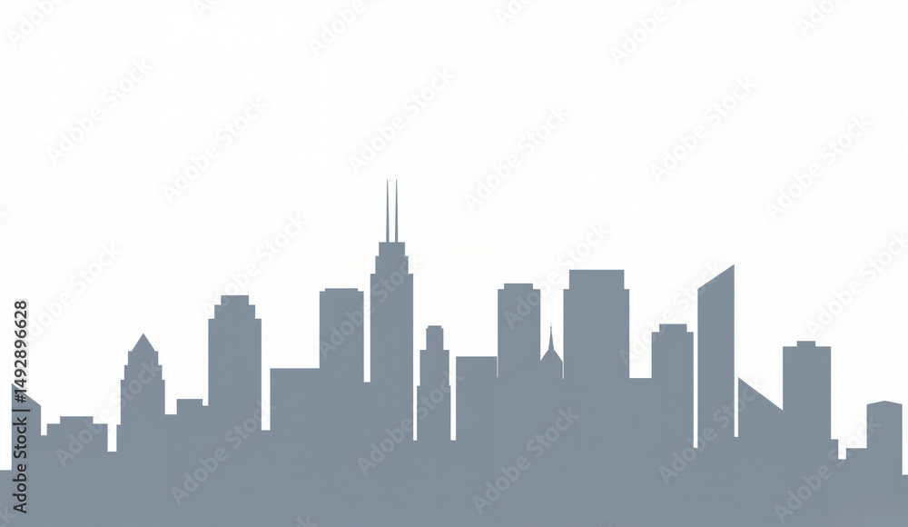 Naklejka premium Silhouette of a City Skyline