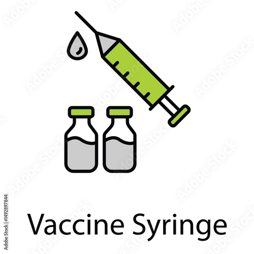Vaccine Syringe Vector Icon For Immunization