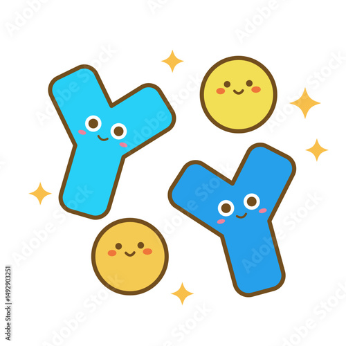 かわいいビフィズス乳酸菌のイラスト