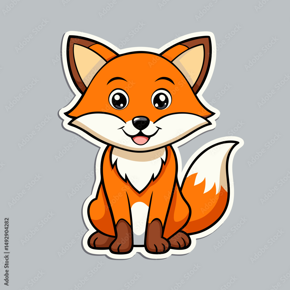 Obraz premium red fox cartoon