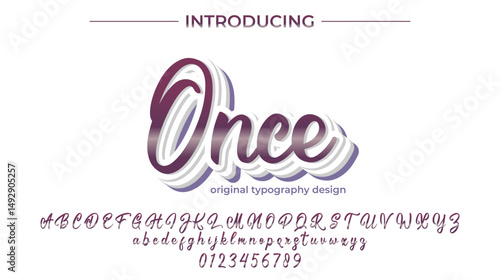 Once Font Stylish brush painted an uppercase vector letters, alphabet, typeface
