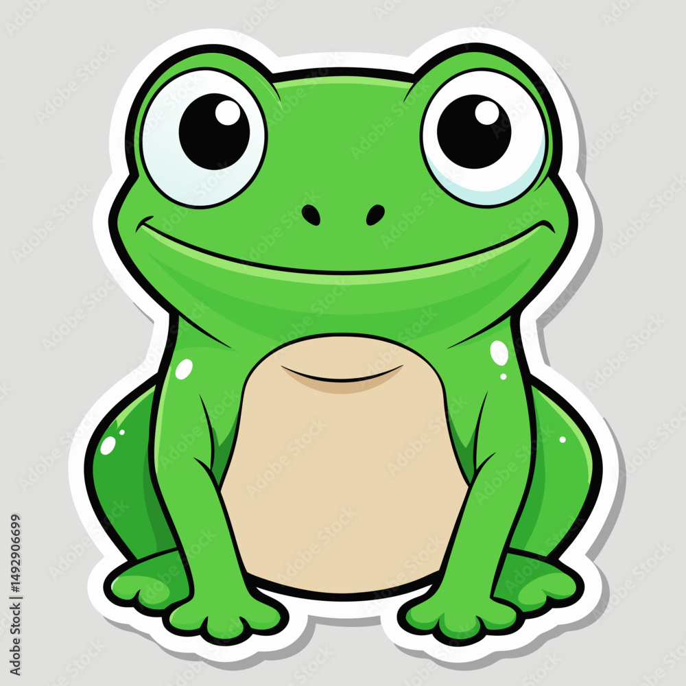 Naklejka premium green frog cartoon