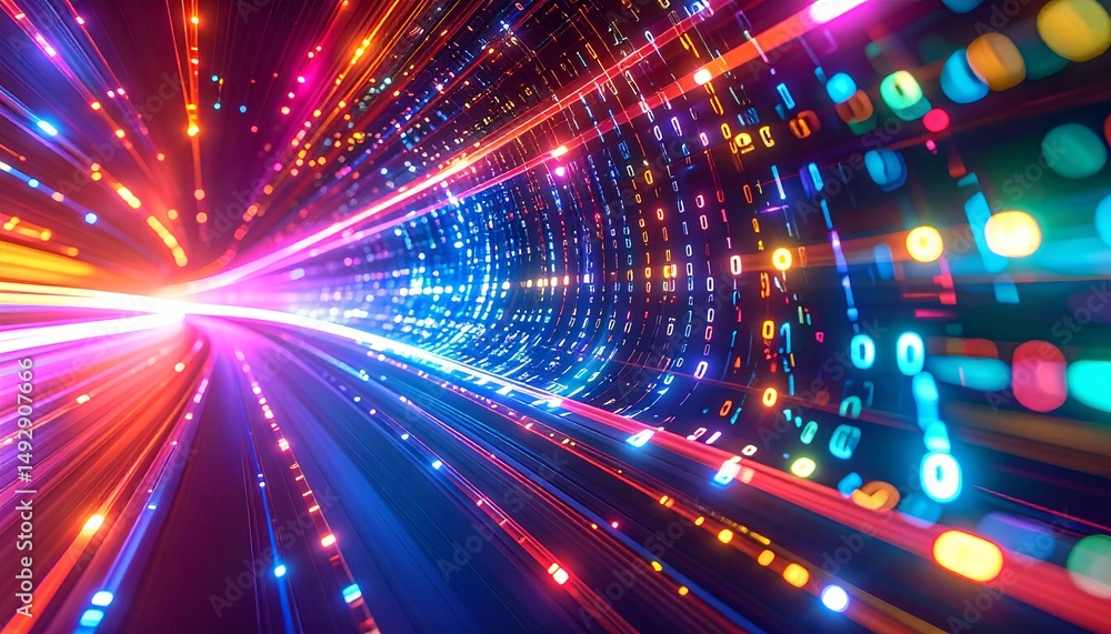 Naklejka premium abstract animation of binary code cascading down like digital rain