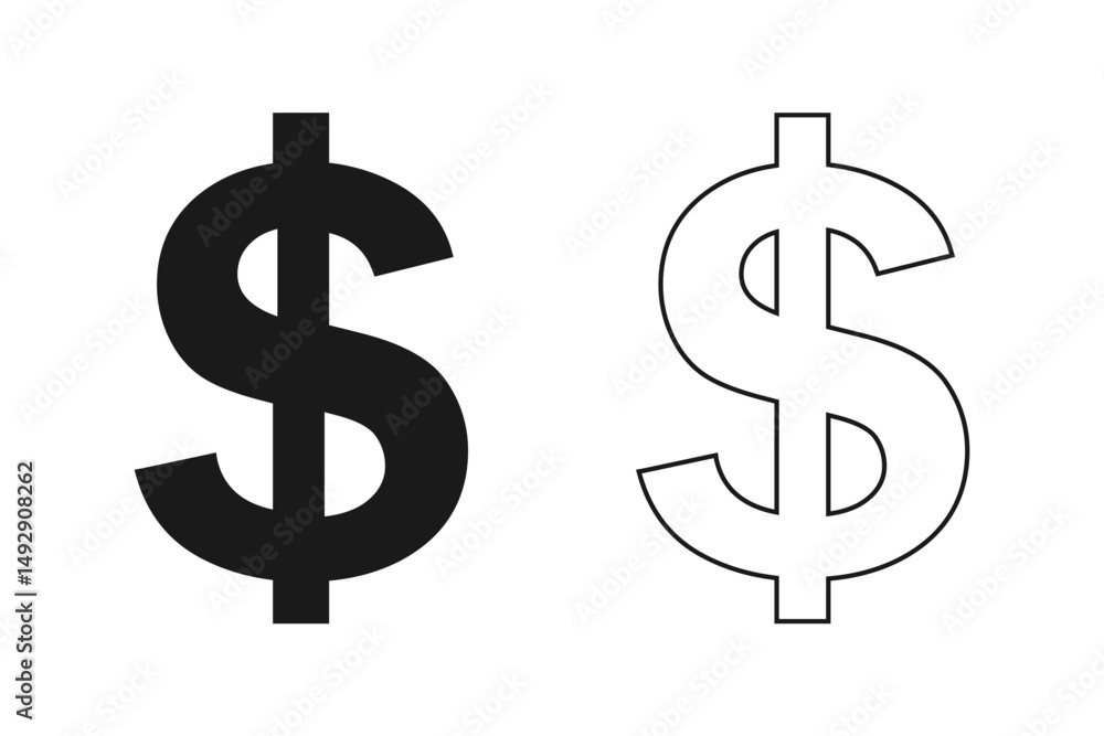 Dollar Symbol. Money cash in trendy flat style isolated on background Dollar Symbol. Money cash in trendy flat style isolated on background