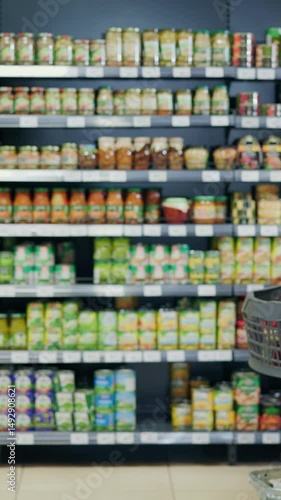 Wallpaper Mural In supermarket grocery store young happy family kids and parents walking through sections choosing food products talking together having fun on weekend. Torontodigital.ca