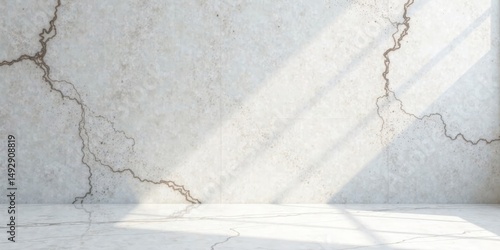 Sunlit Interior with Textured Wall and Polished Floor