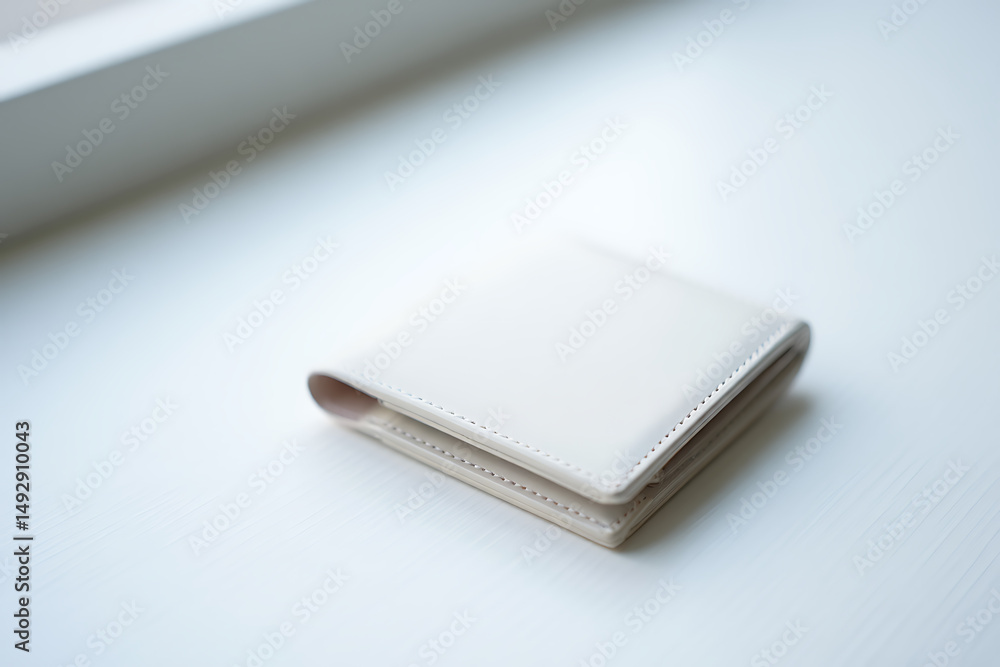 Cream Leather Wallet Minimalist Design Cream Leather Wallet Minimalist Design