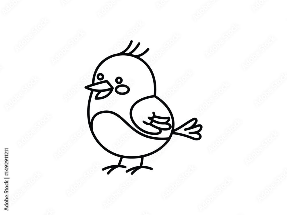 Fototapeta premium Bird hand drawn sketch icon Vector Image