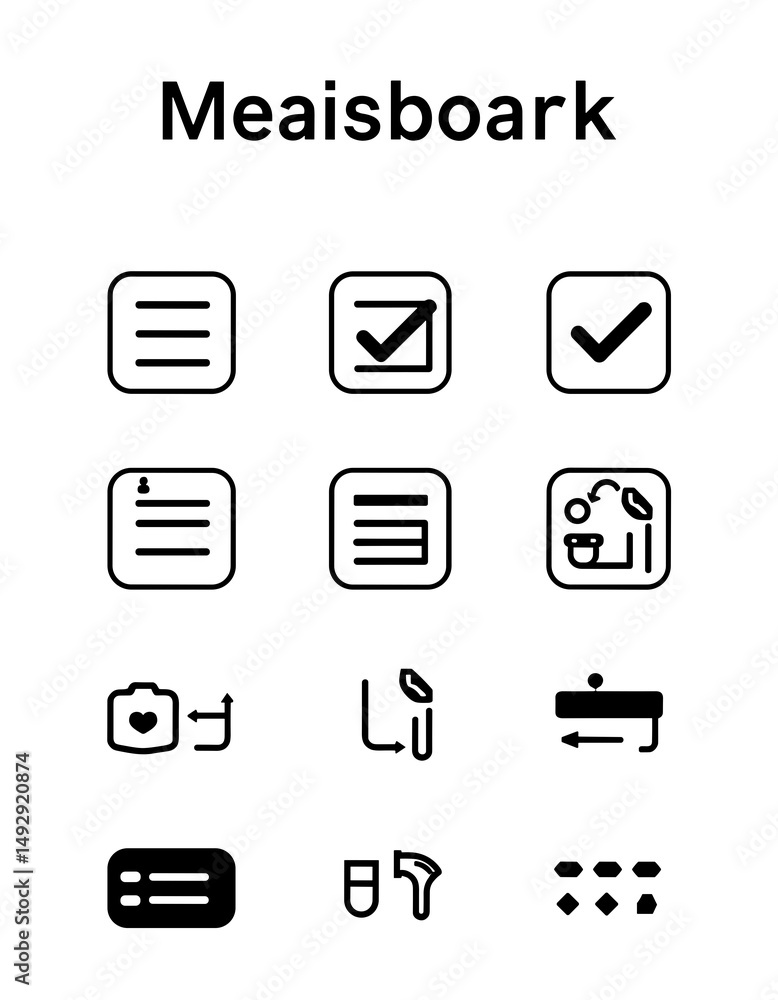 Mealboard: A simple mealboard with icons about various tasks. Mealboard: A simple mealboard with icons about various tasks.