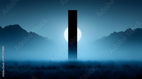 rings around a levitating monolith in deep space