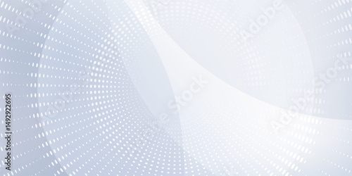 Abstract background white and gray curve circle with haltone. Vector illustration