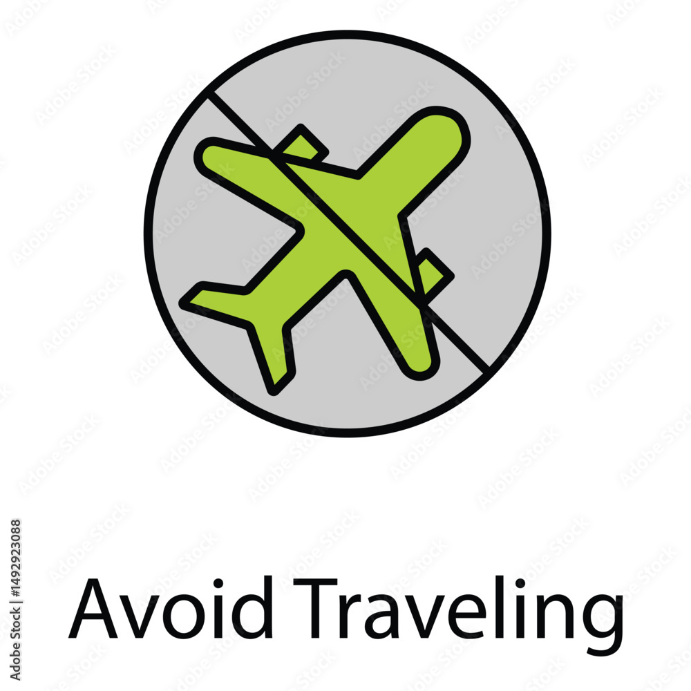Avoid Traveling Vector Icon Indicating Travel Restrictions Avoid Traveling Vector Icon Indicating Travel Restrictions