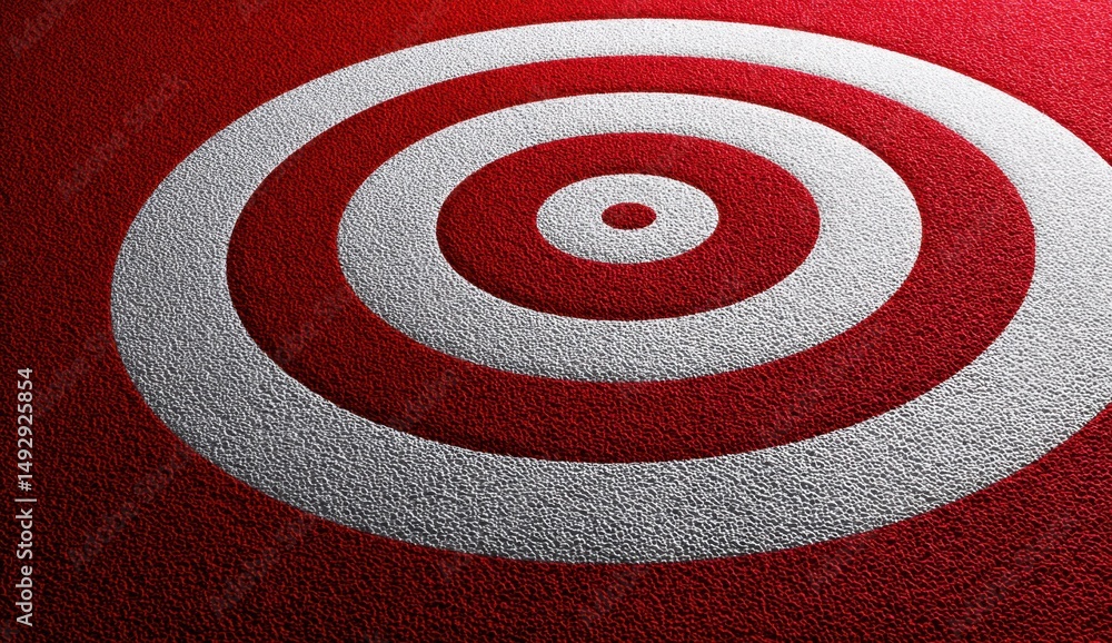Red and white concentric target Red and white concentric target