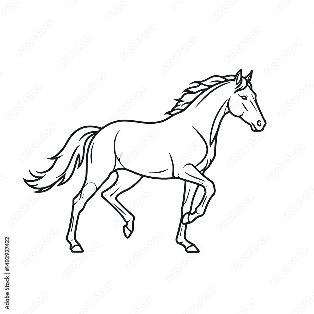 Varied horse head designs featuring bold lines. Varied horse head designs featuring bold lines.