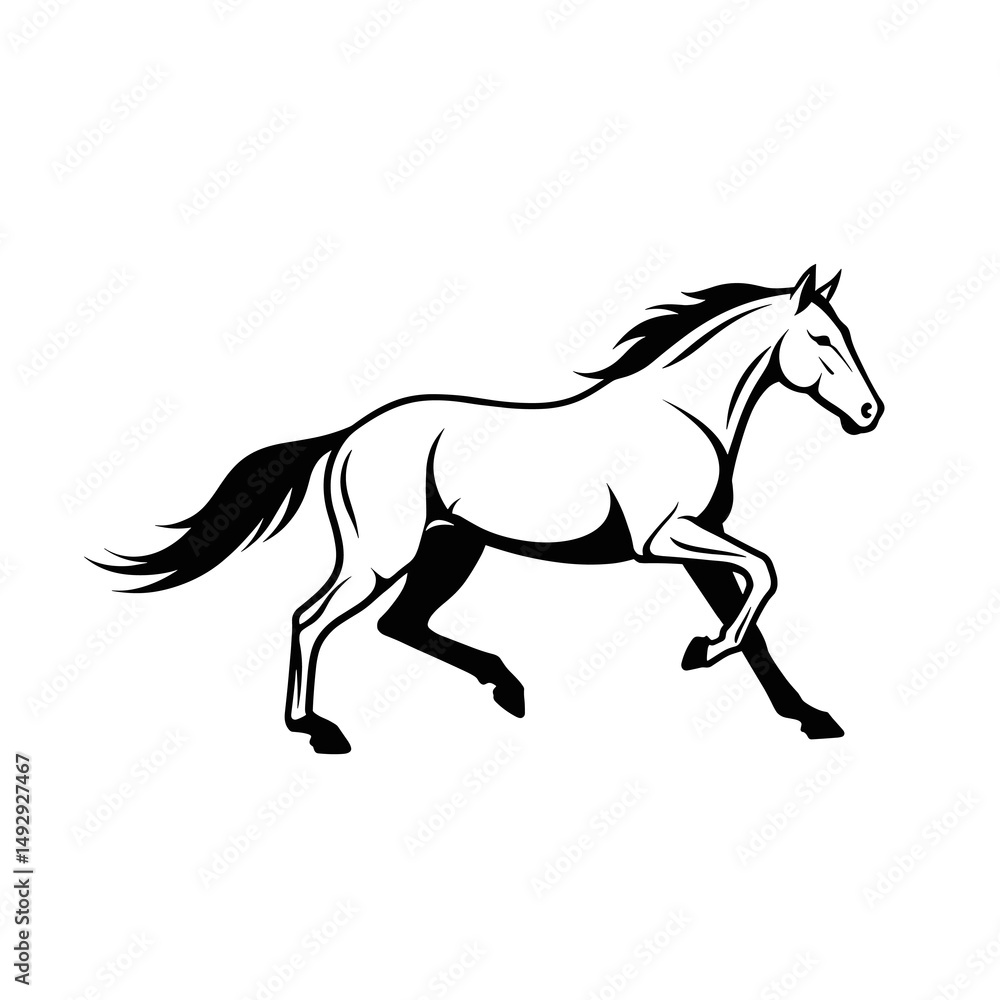 Collection of dynamic horse profile icons. Collection of dynamic horse profile icons.