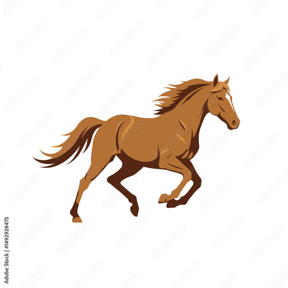 Minimalist horse illustrations with flowing manes. Minimalist horse illustrations with flowing manes.