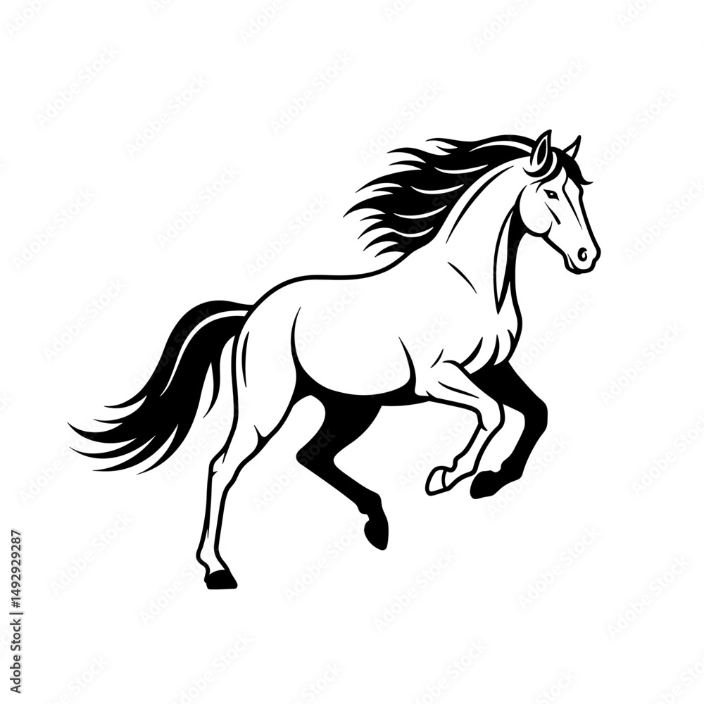 Equine-themed vector icons in black and brown. Equine-themed vector icons in black and brown.