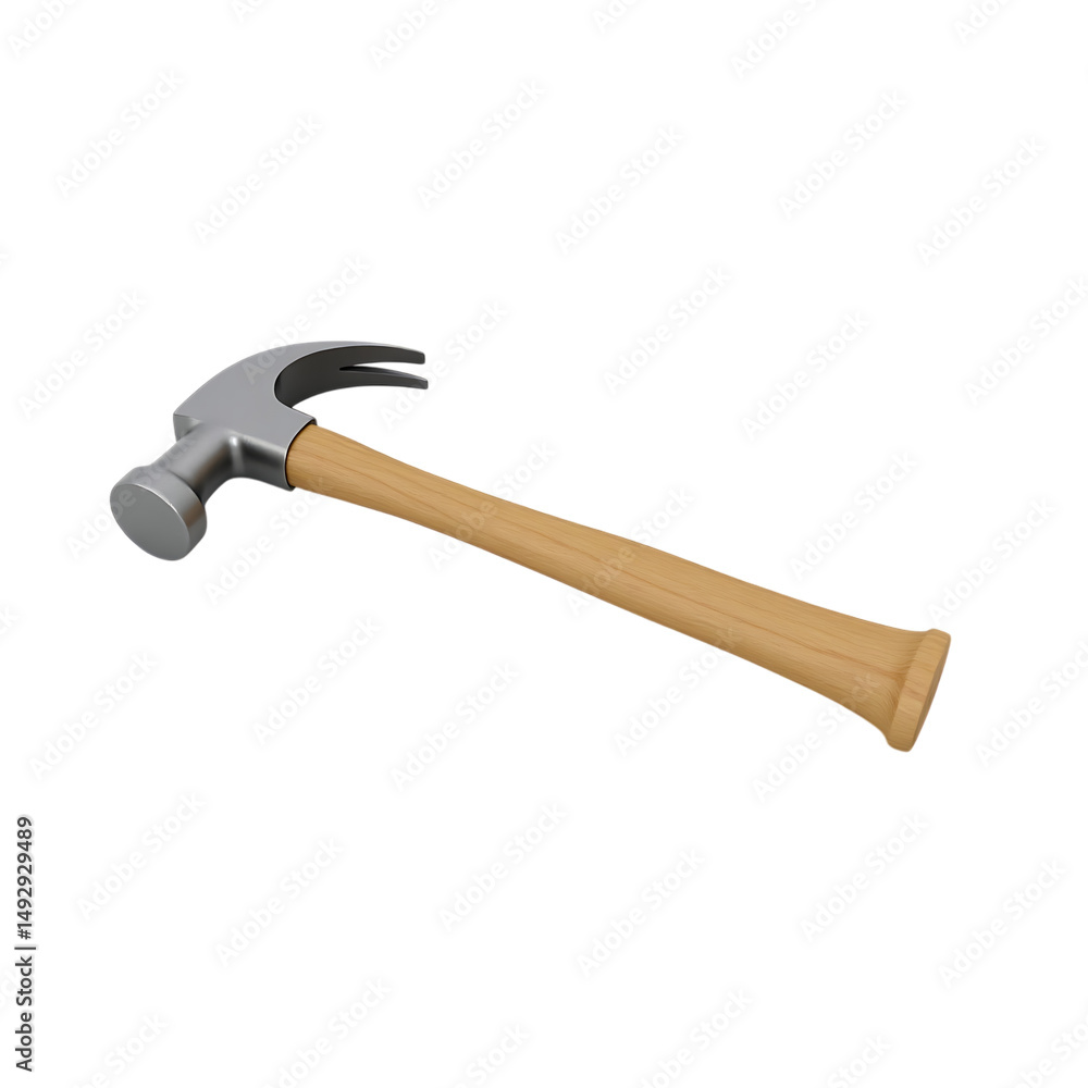 Illustration of a hammer with wooden handle on black background Illustration of a hammer with wooden handle on black background