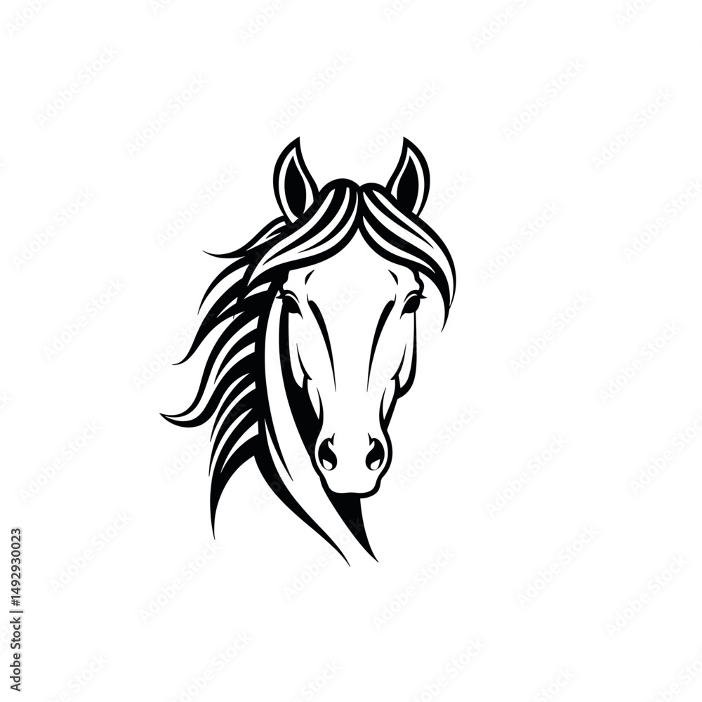 Obraz premium Equine-themed vector icons in black and brown.