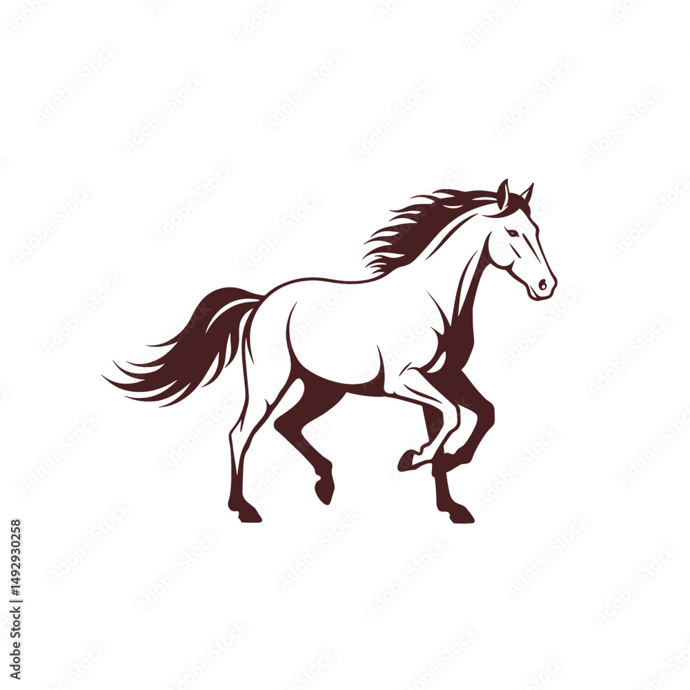 Equine-themed vector icons in black and brown. Equine-themed vector icons in black and brown.