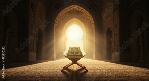 Islamic book on stand in mosque