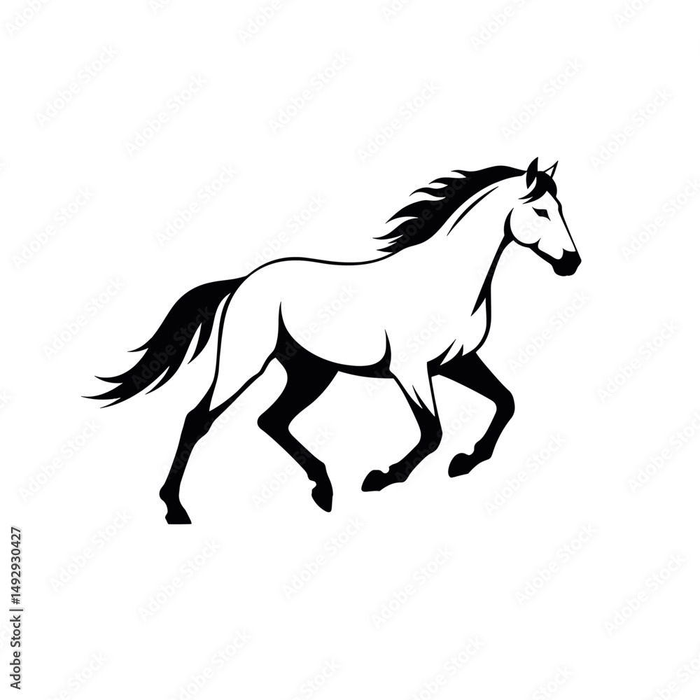 Equine-themed vector icons in black and brown. Equine-themed vector icons in black and brown.