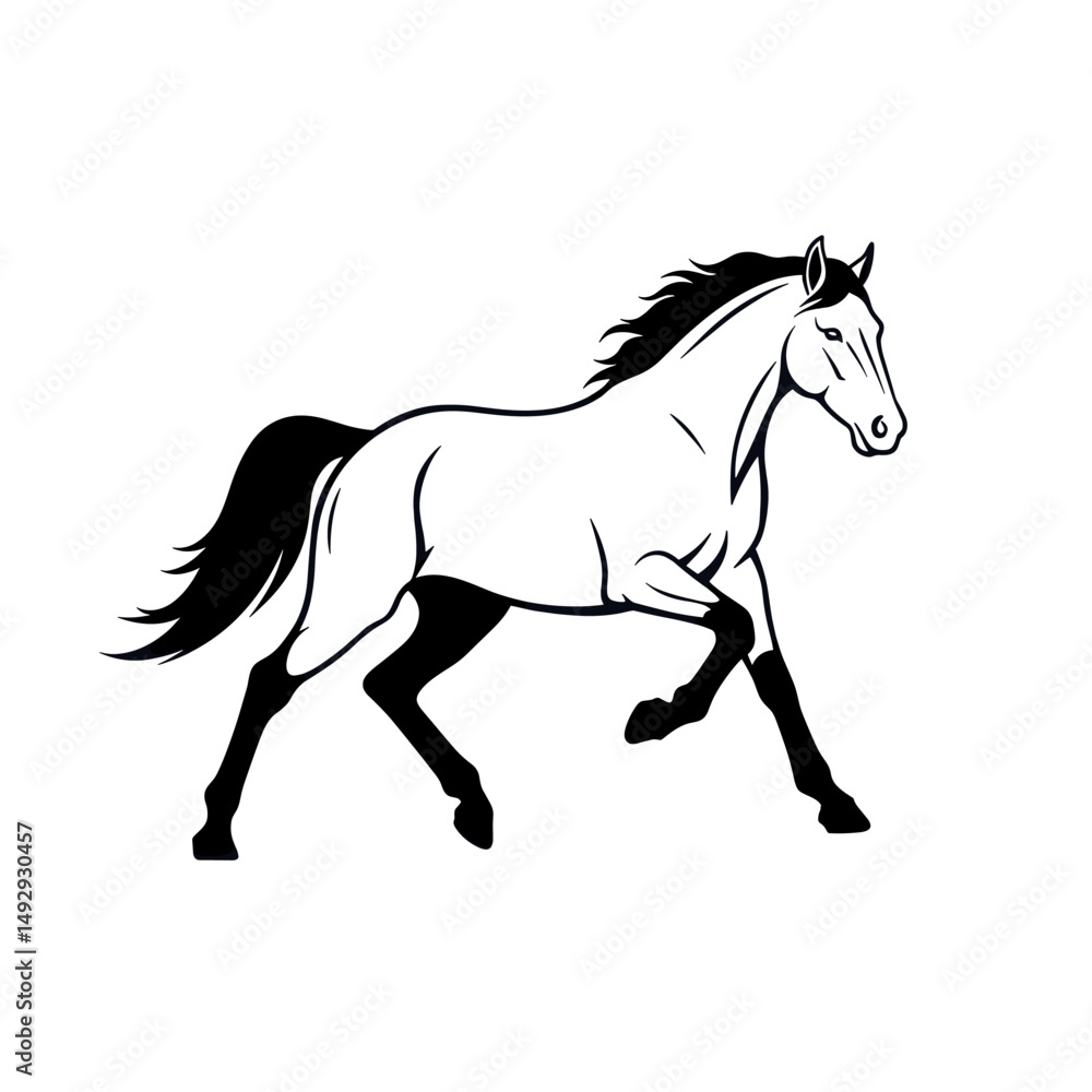 Obraz premium Equine-themed vector icons in black and brown.