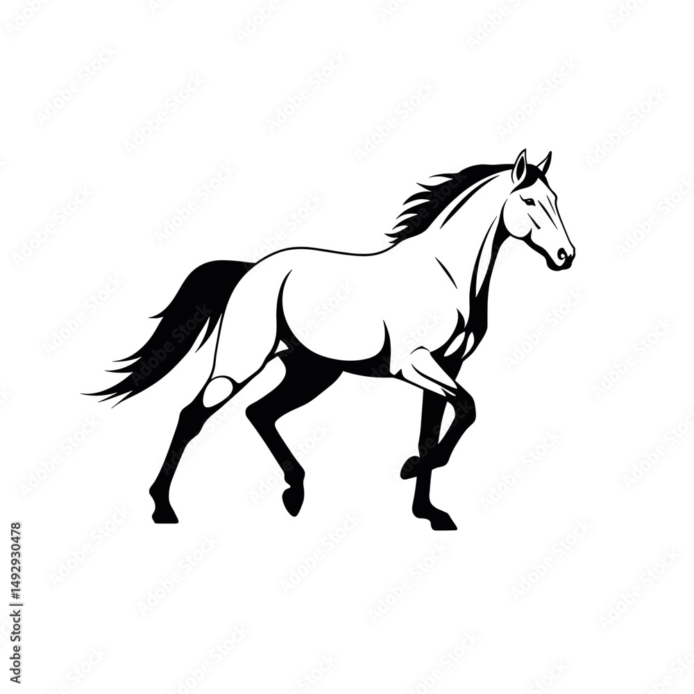Equine-themed vector icons in black and brown. Equine-themed vector icons in black and brown.