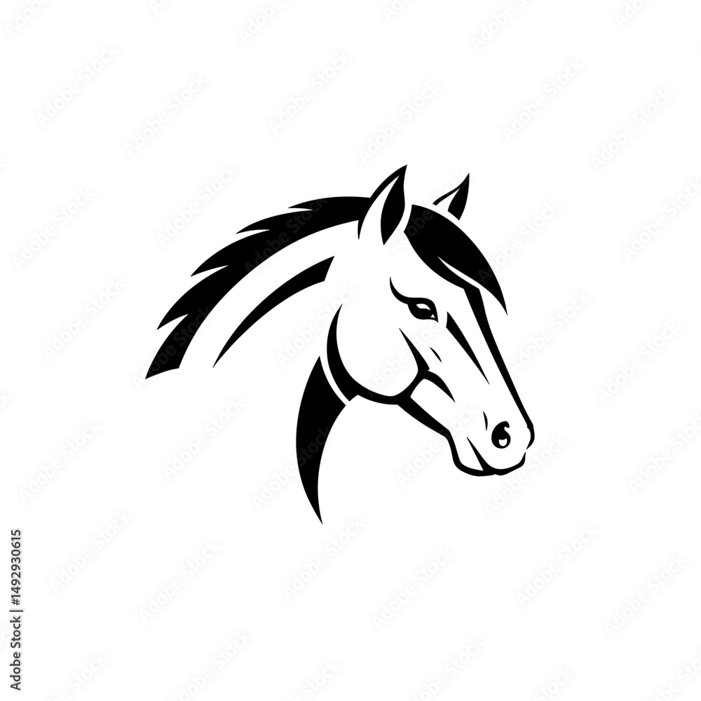 Fototapeta premium Equine-themed vector icons in black and brown.