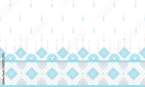 pattern geometric designs with pastel blue,pink on white background , design for fabric or various pattern printing works.
