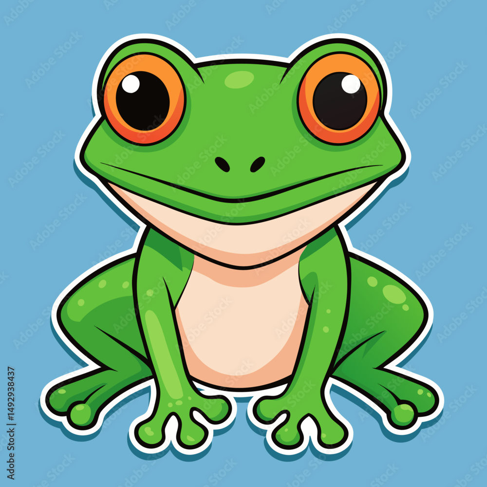 Fototapeta premium green frog cartoon