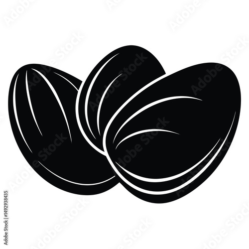 fishmonger element isolated clams on white background 