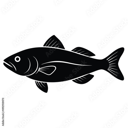 fishmonger element isolated cod on white background 