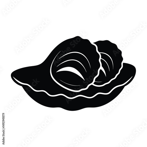 fishmonger element isolated fresh oysters on white background 