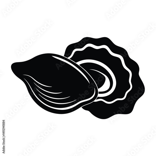 fishmonger element isolated fresh oysters on white background 