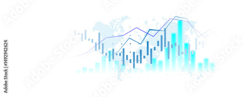 Background image of financial analysis, stock market, financial trading and exchange